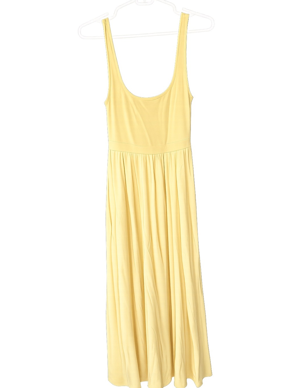 Wilfred Soft Yellow Midi Dress with Scoop Neck